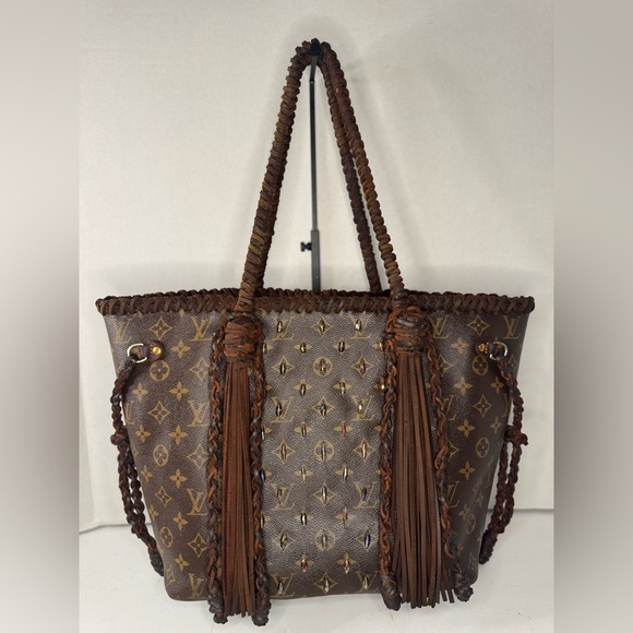 Louis Vuitton Neverfull MM Unique Fringe Boho Style. - Picture 1 of 15